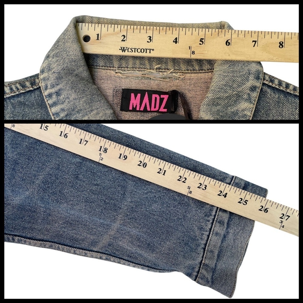 Diesel x Madz tattoo Custom Denim Jacket XXL Rock Gothcore Bikercore Plus Size - Picture 15 of 17